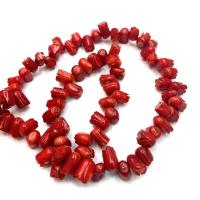 Mélange de perles de corail naturels, corail synthétique, Tulip, DIY, rouge .96 pouce, Vendu par brin