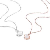 Sterling Silver Jewelry Necklace, 925 Sterling Silver, with Shell, Shell, plated, for woman Approx 15.74 Inch 