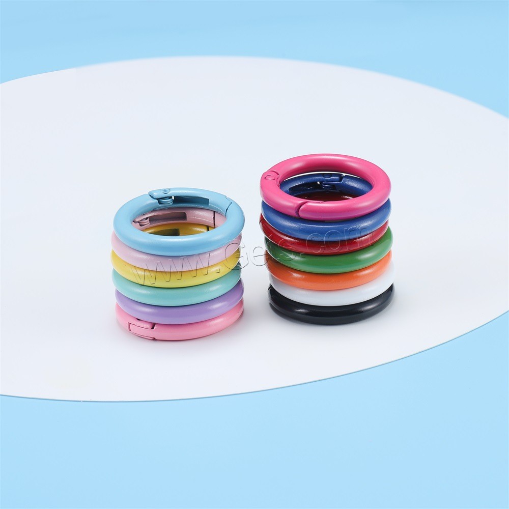 Iron Spring Buckle, Donut, plated, different size for choice, more colors for choice, 5PCs/Bag, Sold By Bag