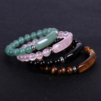 Gemstone Bracelets, with Stainless Steel, handmade & Unisex, 8mm Approx 6.6-8.5 Inch 