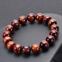 Tiger Eye Stone Bracelets, Round, handmade, Unisex Approx 6.6-8.2 Inch 