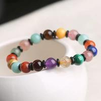 Gemstone Bracelets, Natural Stone, Unisex & radiation protection, mixed colors, 8mm .5 Inch 