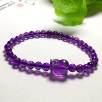 Amethyst Bracelet, radiation protection & for woman, purple, 5-6mm .5 Inch 
