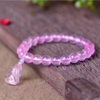 quartz rose bracelet, antifatigue & pour femme, rose, 8-9mm .5 pouce, Vendu par PC