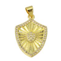 Cubique Pendentif en laiton zircon pavent, Placage de couleur d'or, bijoux de mode & DIY & pavé de micro zircon & pour femme, doré Environ 4mm, Vendu par PC