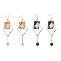 Brass Drop Earring, with Acetate, rose gold color plated, for woman 