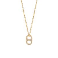 Titanium Steel Jewelry Necklace, with 2.36 inch extender chain, gold color plated, for woman & with rhinestone & hollow Approx 16.06 Inch 