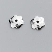 Sterling Silver Bead Caps, 925 Sterling Silver, Flower, silver color, 10mm Approx 1.5mm 