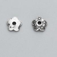 Sterling Silver Bead Caps, 925 Sterling Silver, Flower 6mm 