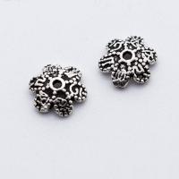 Sterling Silver Bead Caps, 925 Sterling Silver, Flower, silver color, 5mm 