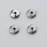 Sterling Silver Bead Caps, 925 Sterling Silver, Flower, silver color, 5.5mm Approx 1.1mm 