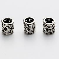 925 Sterling Silver Large Hole Bead, Column, silver color Approx 4mm 