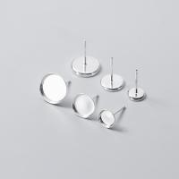 Sterling Silver Earring Stud Component, 925 Sterling Silver silver color 