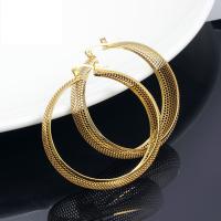 Titanium Steel Hoop Earring, gold color plated, for woman 