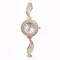 Reloj de Pulsera de mujeres, aleación de zinc, movimiento chino, para mujer & con diamantes de imitación, más colores para la opción, 190x24x7mm, Vendido por UD