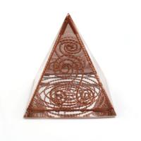 Brass Pyramid Decoration, with Resin, Triangle, handmade, mixed colors 