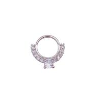 Stainless Steel Nose Piercing Jewelry, Brass, plated, fashion jewelry & micro pave cubic zirconia Inner Approx 8mm 