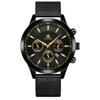 Bracelets de montre pour hommes, alliage de zinc, avec verre & acier inoxydable, mouvement chinoise, Rond, Placage, plus de couleurs à choisir Vendu par PC