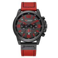 CURREN® Men Jewelry Watch, PU Leather, with Glass & Stainless Steel & Zinc Alloy, Japanese movement, Round, plated, for man 