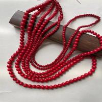 Vernickelt Glasperlen, Einbrennlack, DIY & verschiedene Größen vorhanden, rot, 4-8mm, Länge:16 ZollInch, verkauft von Strang