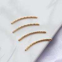 Brass Curved Tube Beads, gold color plated, DIY, golden, 30mm 