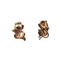 Brass S Shape Clasp, Fish, gold color plated, DIY, golden 