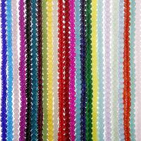 Vernickelt Glasperlen, rund, Einbrennlack, DIY, keine, 4-10mm, Länge:16 ZollInch, verkauft von Strang