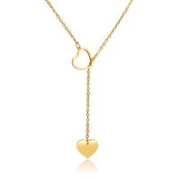 Stainless Steel Jewelry Necklace, with 2.75inch extender chain, Heart, plated, oval chain & for woman Approx 23.6 Inch 