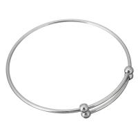 Stainless Steel Cuff Bangle, Adjustable, original color 