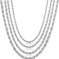 Titanium Steel Necklace Chain, French Rope Chain & for man, original color Approx 19.69 Inch 