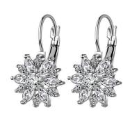 Zinc Alloy Leverback Earring, plated, fashion jewelry & micro pave cubic zirconia & for woman 