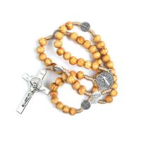 Четки Ожерелье, деревянный, с цинковый сплав, Инсус крест, Мужская & разные стили для выбора, 8*8mm,52*31mm,21*21mm, продается PC