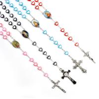Rosary Necklace, Acrylic, with Zinc Alloy, Crucifix Cross, Unisex 