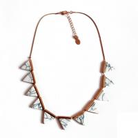 Gemstone Necklaces, Zinc Alloy, with Howlite & Nylon Cord, for woman, mixed colors Approx 50 cm 