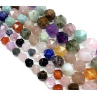 Mixed Gemstone Beads, Natural Stone, Round, Star Cut Faceted & DIY, mixed colors cm 