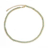 Evil Eye Jewelry Necklace, Brass, evil eye pattern & for woman & enamel, mixed colors cm 