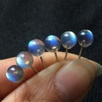 Moonstone Stud Earring, with Brass, for woman, mixed colors, 5-6mm 