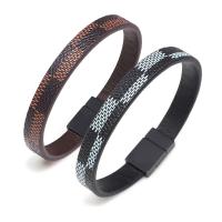 PU Leather Bangle, with Zinc Alloy, for man cm 