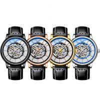 Bracelets de montre pour hommes, acier inoxydable, avec Cuir & alliage de zinc, mouvement chinoise, imperméable & lumineux, plus de couleurs à choisir  Vendu par PC