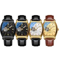 Bracelets de montre pour hommes, acier inoxydable, avec Cuir & verre & alliage de zinc, mouvement chinoise, imperméable, plus de couleurs à choisir  Vendu par PC