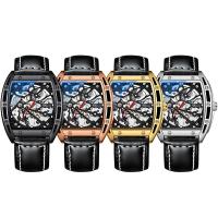 Men Wrist Watch, Stainless Steel, with Leather & Glass & Zinc Alloy, Chinese movement, for man & waterproof 