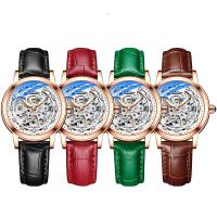 Women Wrist Watch, Stainless Steel, with Leather & Glass & Zinc Alloy, Chinese movement, for woman & waterproof & with rhinestone 