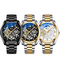 Bracelets de montre pour hommes, acier inoxydable, avec verre & alliage de zinc, mouvement chinoise, imperméable & lumineux & avec strass, plus de couleurs à choisir  Vendu par PC