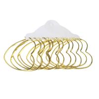 Stainless Steel Hoop Earring, Heart, gold color plated, 6 pieces & fashion jewelry & for woman, golden 