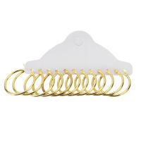 Edelstahl Hoop Ohrringe, rund, goldfarben plattiert, 6 Stück & Modeschmuck & für Frau, goldfarben, 29x332x2mm, 6PaarePärchen/setzen, verkauft von setzen