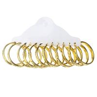 Edelstahl Hoop Ohrringe, rund, goldfarben plattiert, 6 Stück & Modeschmuck & für Frau, goldfarben, 4x35x33mm, 6PaarePärchen/setzen, verkauft von setzen