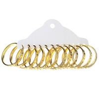 Edelstahl Hoop Ohrringe, rund, goldfarben plattiert, 6 Stück & Modeschmuck & für Frau, goldfarben, 4x35x33mm, 6PaarePärchen/setzen, verkauft von setzen