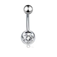 Stainless Steel Belly Ring, plated, fashion jewelry & micro pave cubic zirconia mm 