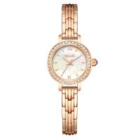 Uhrenarbänder für Frauen, Eisen, mit Glas, chinesische Bewegung, rund, plattiert, mit Strass, keine, 188x22x6.5mm, verkauft von PC