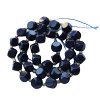 Perles en verre aventuriné bleu, Grès bleu, poli, DIY & normes différentes pour le choix, bleu, 6-10mm .35 pouce, Vendu par brin